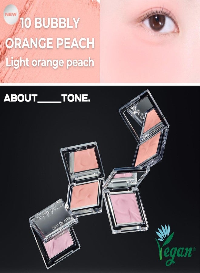 أباوت تون ABOUT TONE Fluffy Wear Blusher - أحمر خدود بودرة مضغوط بلمسة نهائية ناعمة غير لامعة قابلة للمزج والتكثيف، لون طبيعي، مكياج كوري نباتي (03 برتقالي يوسفي) - Image 5
